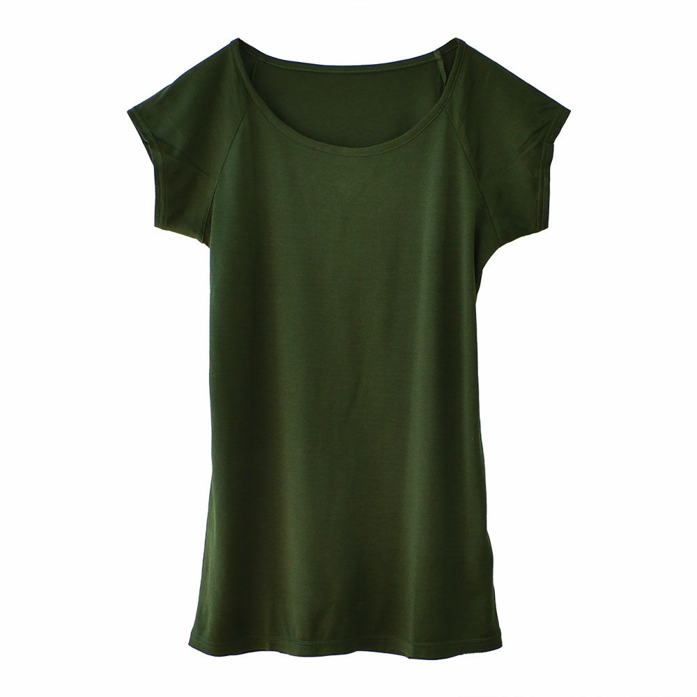 シルク100％ ジャージー 汗取りインナー フレンチ袖 日本製 襟ぐり小さめ