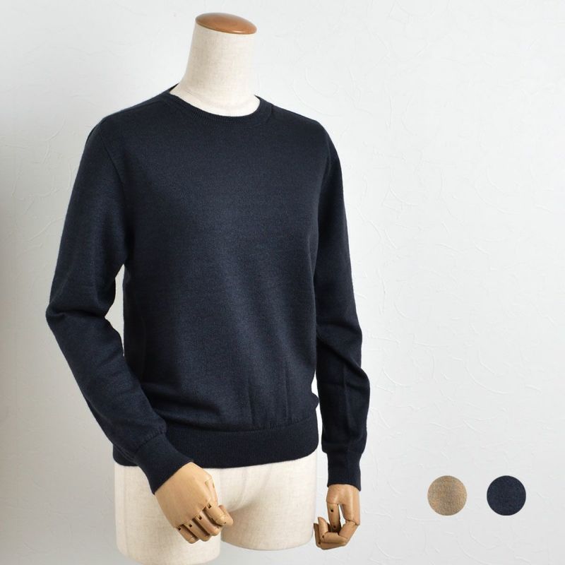 カシミヤ シルク クルーネックセーター 日本製 GAKU 縫い目のない
