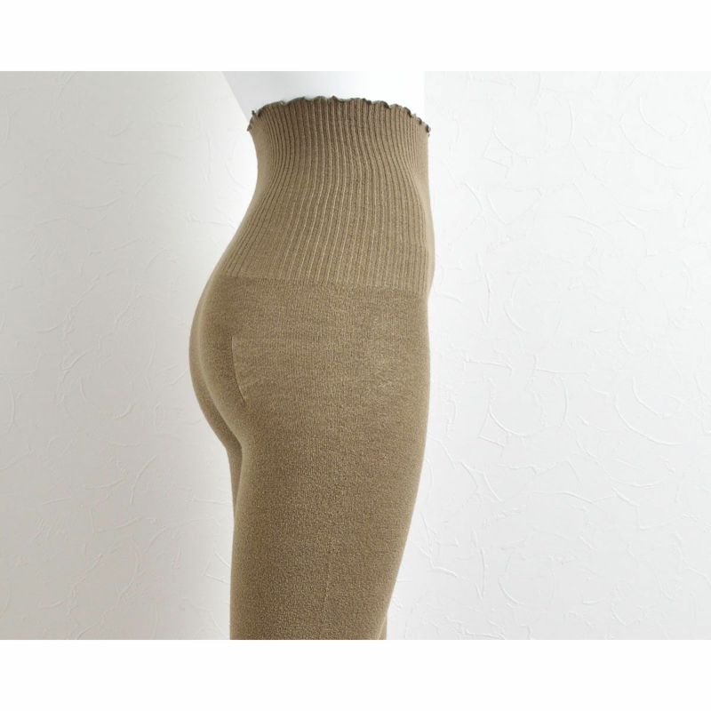 カシミヤ シルク ストレッチ はらまき ロングパンツ 日本製 GAKU 縫い目のないホールガーメント 