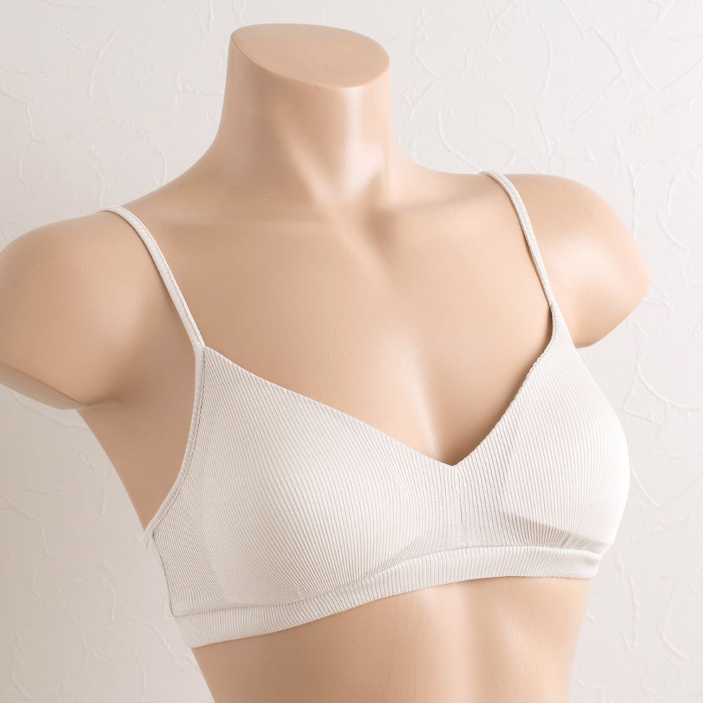 コットンシルク テレコ ノンワイヤー ブラジャー 日本製