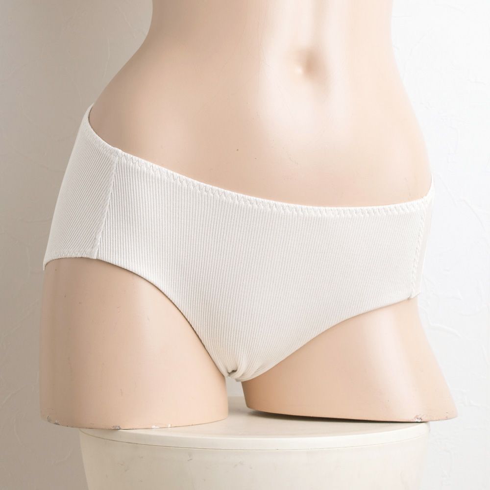 コットンシルク テレコ ノンワイヤーブラ＆ショーツ セット レディース グレー チャコール M/L