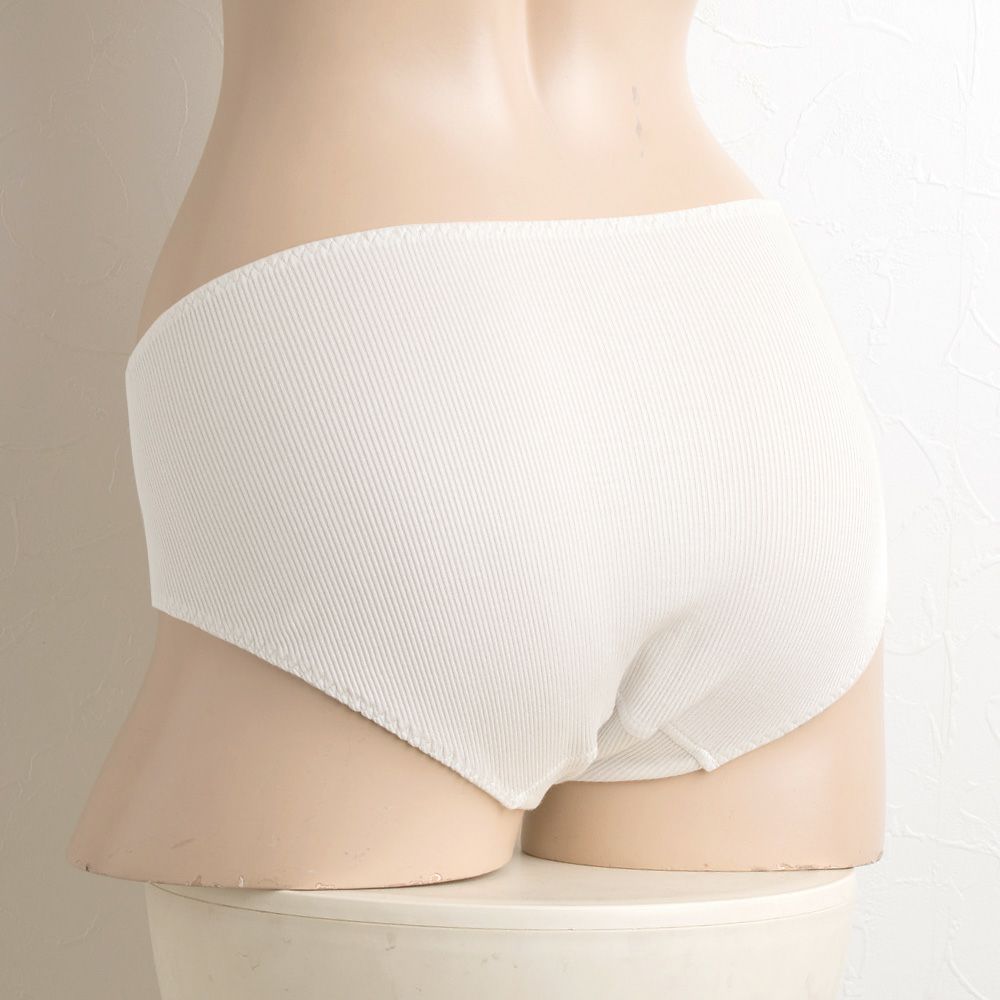 コットンシルク テレコ ノンワイヤーブラ＆ショーツ セット レディース グレー チャコール M/L