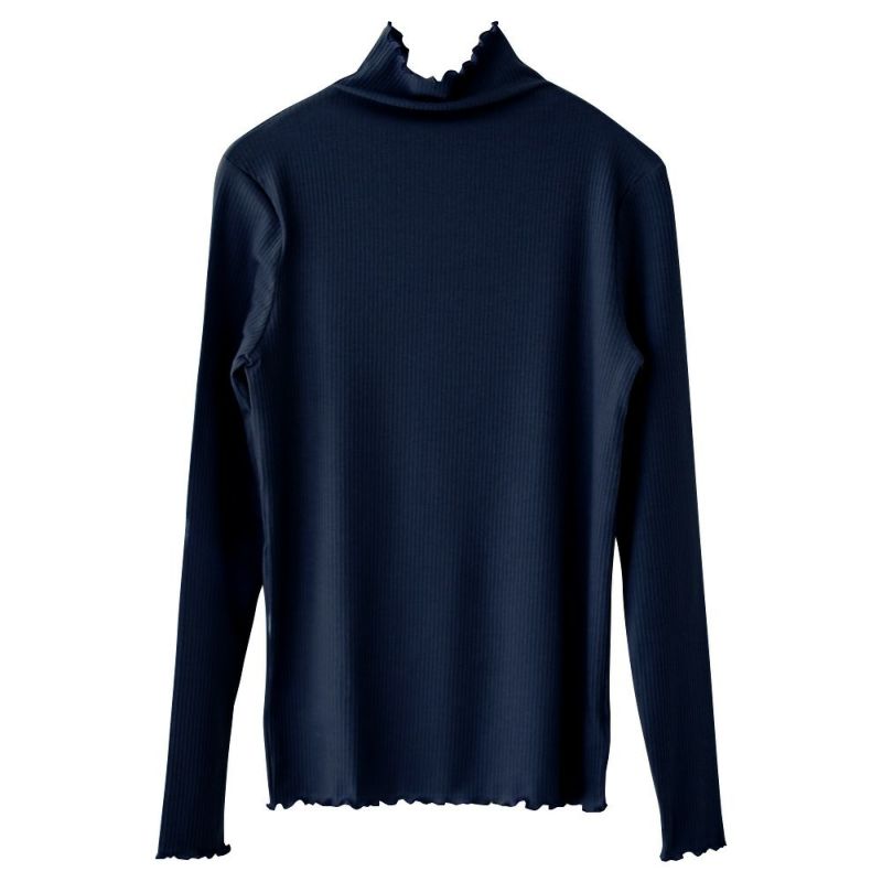 シルクカシミヤ混 ハイネック 長袖インナー 日本製