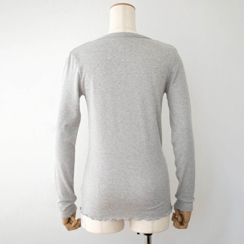 シルクカシミヤ混 クルーネック 長袖インナー 日本製