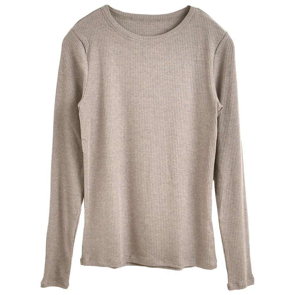 シルクカシミヤ混 クルーネック 長袖インナー 日本製