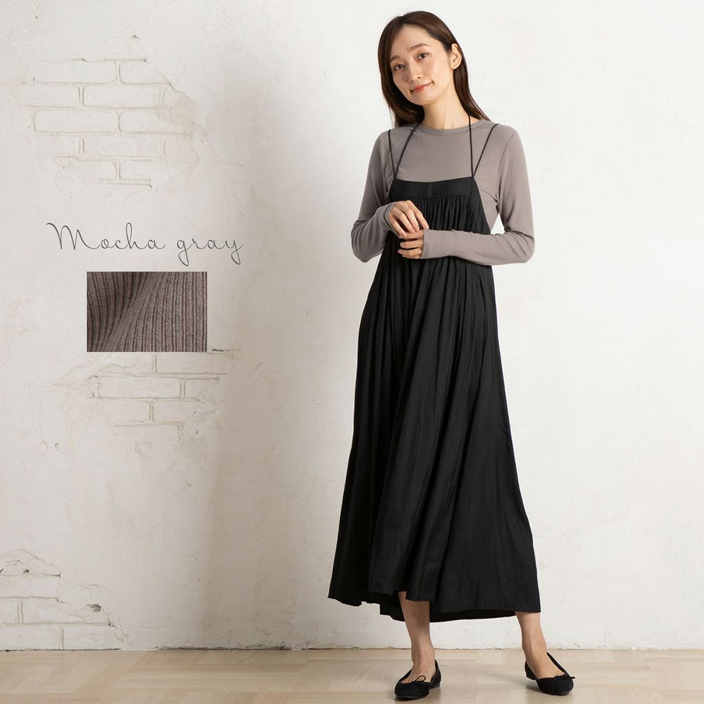 シルクカシミヤ混 クルーネック 長袖インナー 日本製