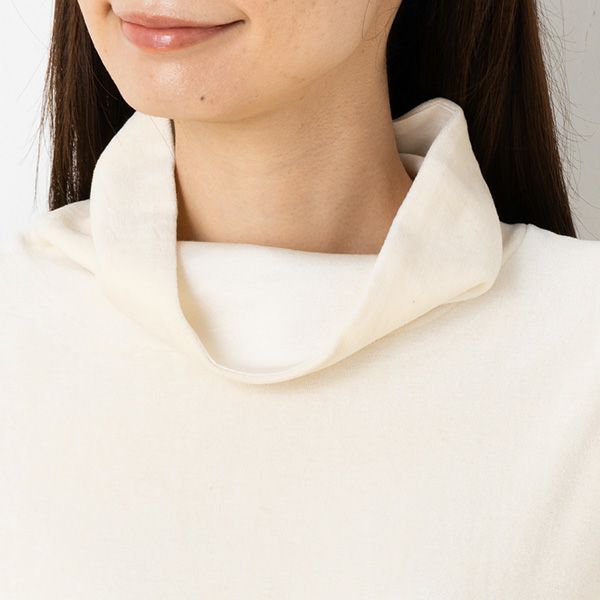 オーガニックコットン100％ ベロア ハイネック オーバーワンピース 日本製