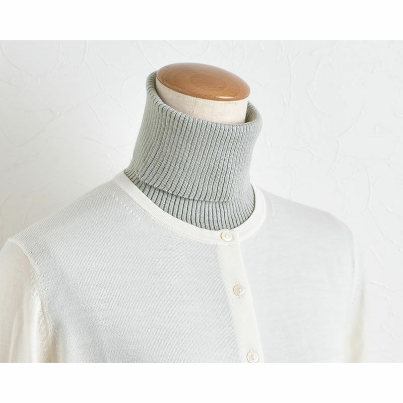 シルク100％ ふわふわ加工 タートルネックウォーマー 日本製 縫い目のないホールガーメント