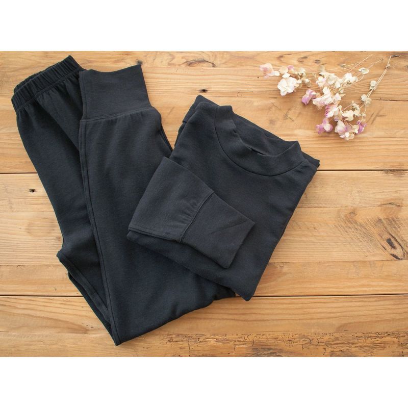 ふんわり裏起毛 シルク パジャマ 上下セット