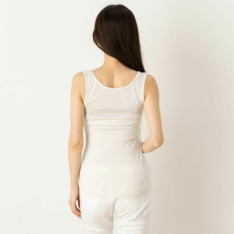 シルク100％ カップ付き タンクトップ 日本製 ゆるラク【ふわ肌シルク】