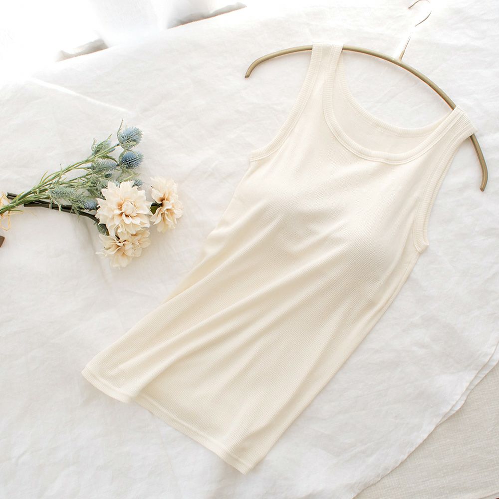 シルク100% テレコ カップ付き タンクトップ 日本製 ウォッシャブル加工
