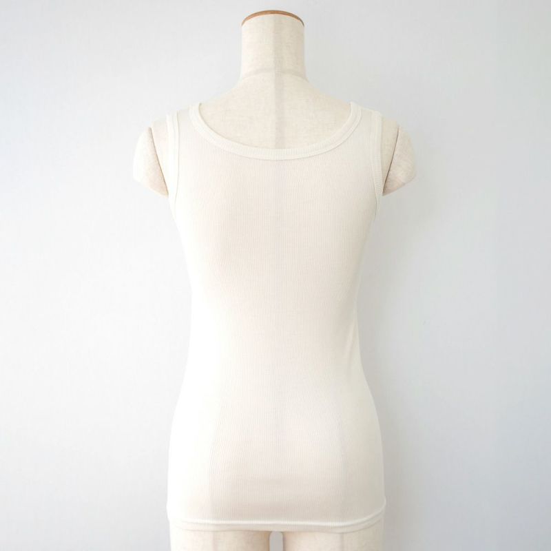 シルク100% テレコ カップ付き タンクトップ 日本製 ウォッシャブル加工