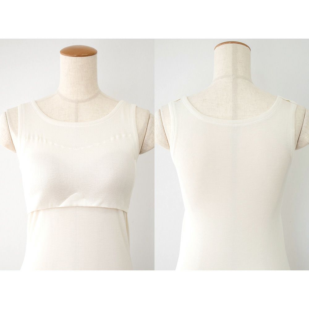 シルク100% テレコ カップ付き タンクトップ 日本製 ウォッシャブル加工