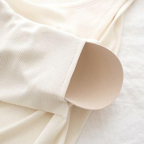 シルク100% テレコ カップ付き タンクトップ 日本製 ウォッシャブル加工