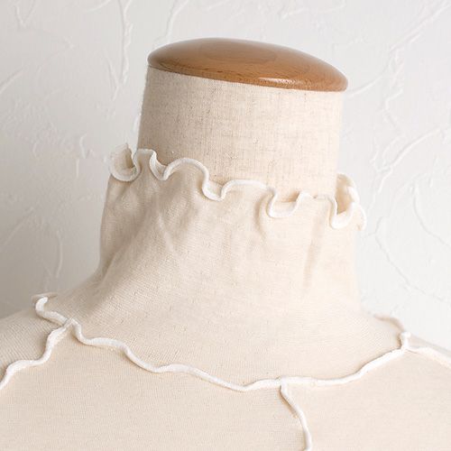 肌側シルク アウトメロー ハイネック パジャマインナー 日本製 表側コットン