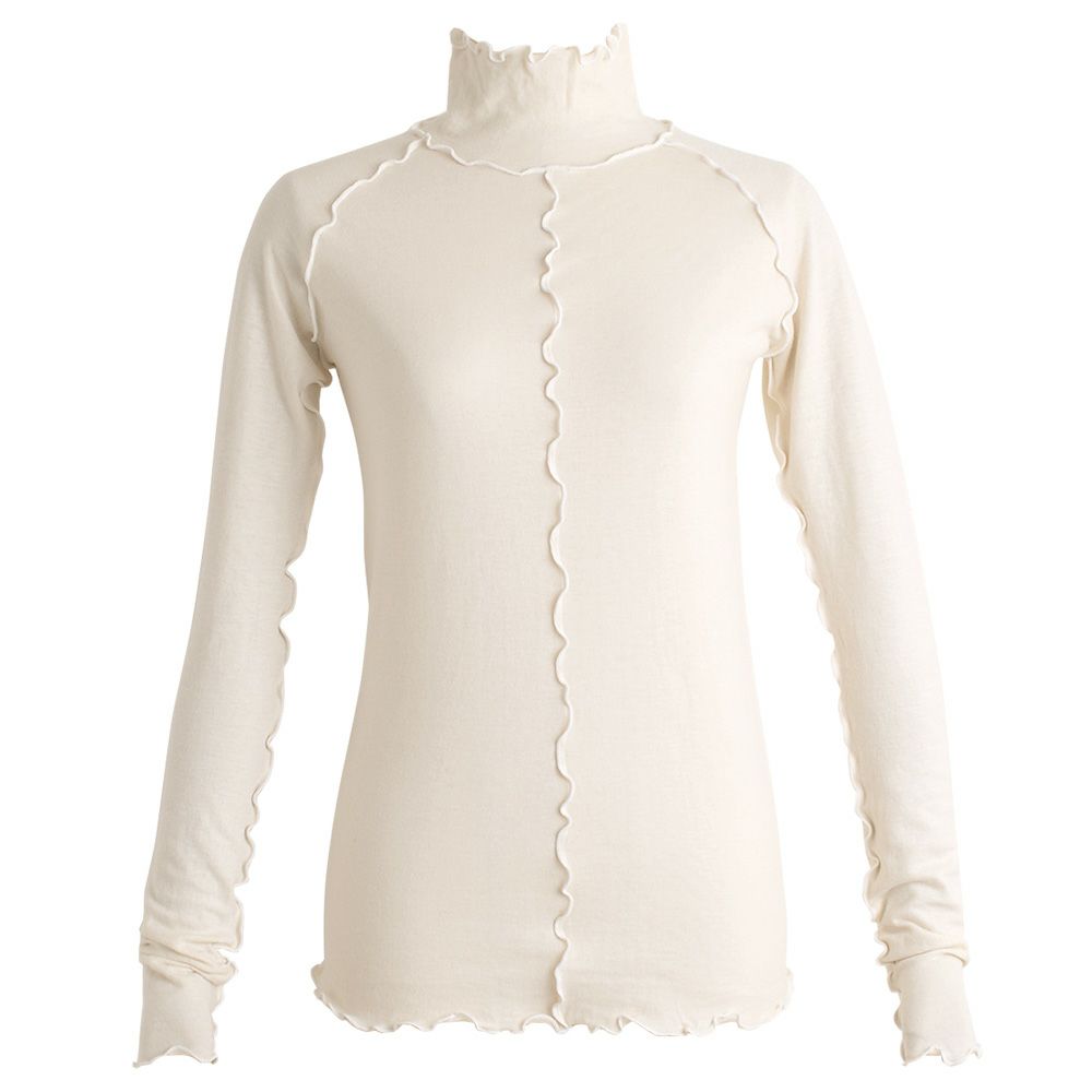 肌側シルク アウトメロー ハイネック パジャマインナー 日本製 表側コットン