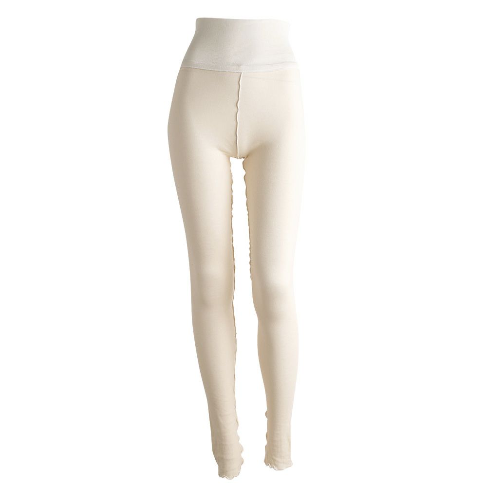 肌側シルク アウトメロー レギンス シルク腹巻付き パジャマインナー 日本製 表側コットン