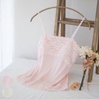 シルク カップ付きキャミソール フロントレース 日本製