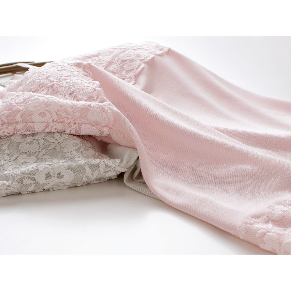 シルク カップ付きキャミソール フロントレース 日本製