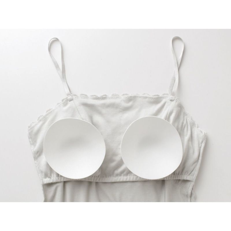 シルク カップ付きキャミソール フロントレース 日本製