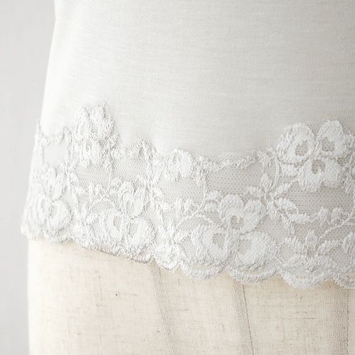 シルク カップ付きキャミソール フロントレース 日本製