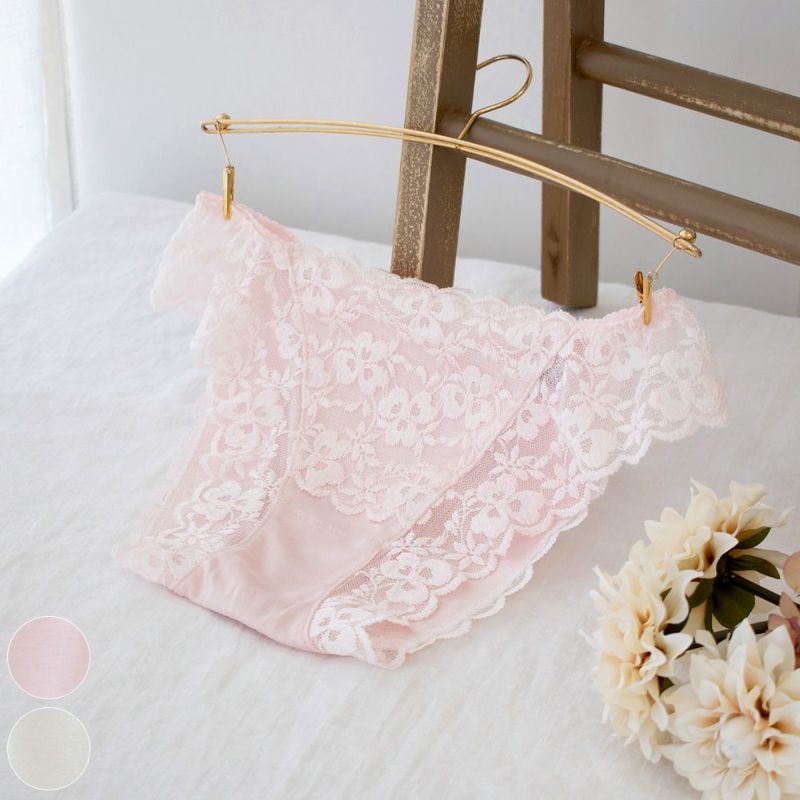 シルク ショーツ フロントレース サニタリー兼用 日本製