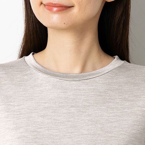 シルク100％ ソフトジャージー クルーネック 長袖トップス 日本製