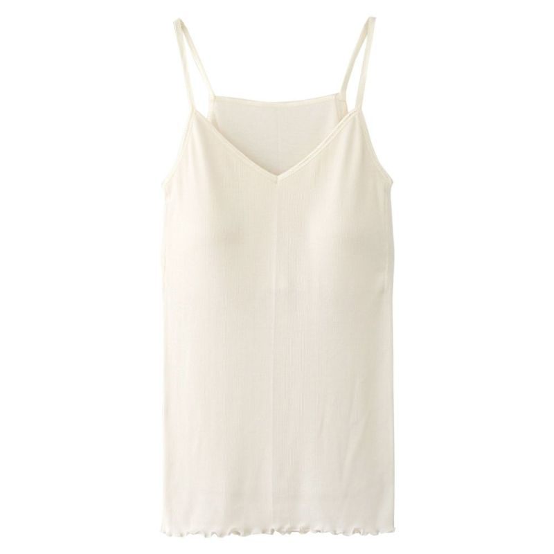 シルク100％ テレコ 金具がないカップ付きキャミソール 病院用 日本製 ウォッシャブル加工