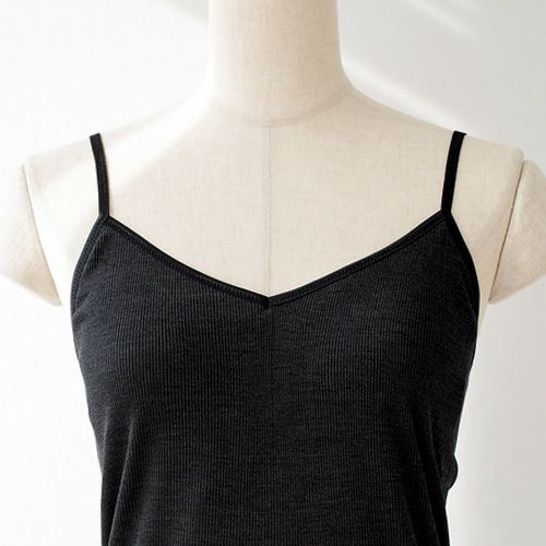 シルク100% テレコ カップ付き キャミソール 日本製 ウォッシャブル加工