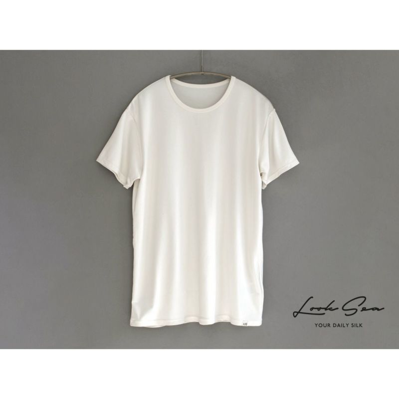 シルク メンズ 半袖インナー クルーネック 日本製