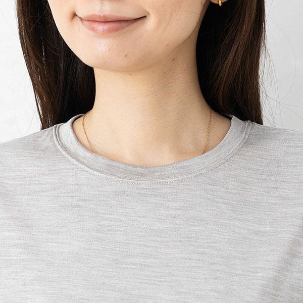 シルク100％ ソフトジャージー カップ付き タンクトップ クルーネック ゆるラク 日本製