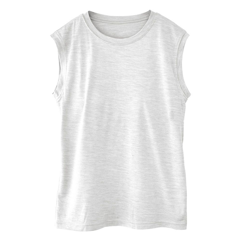 シルク100％ ソフトジャージー カップ付き タンクトップ クルーネック ゆるラク 日本製