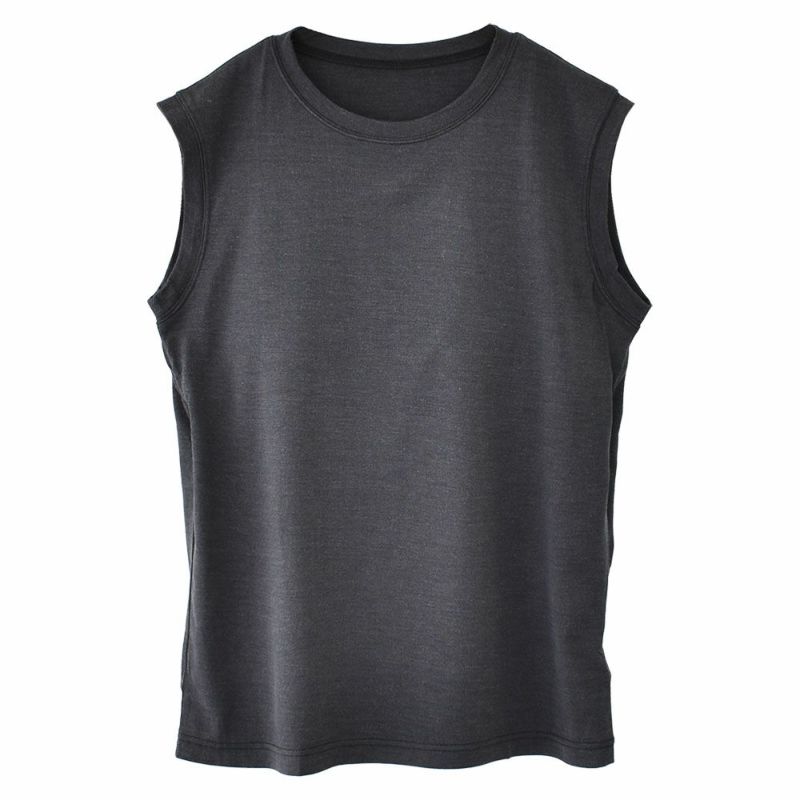 シルク100％ ソフトジャージー カップ付き タンクトップ クルーネック ゆるラク 日本製