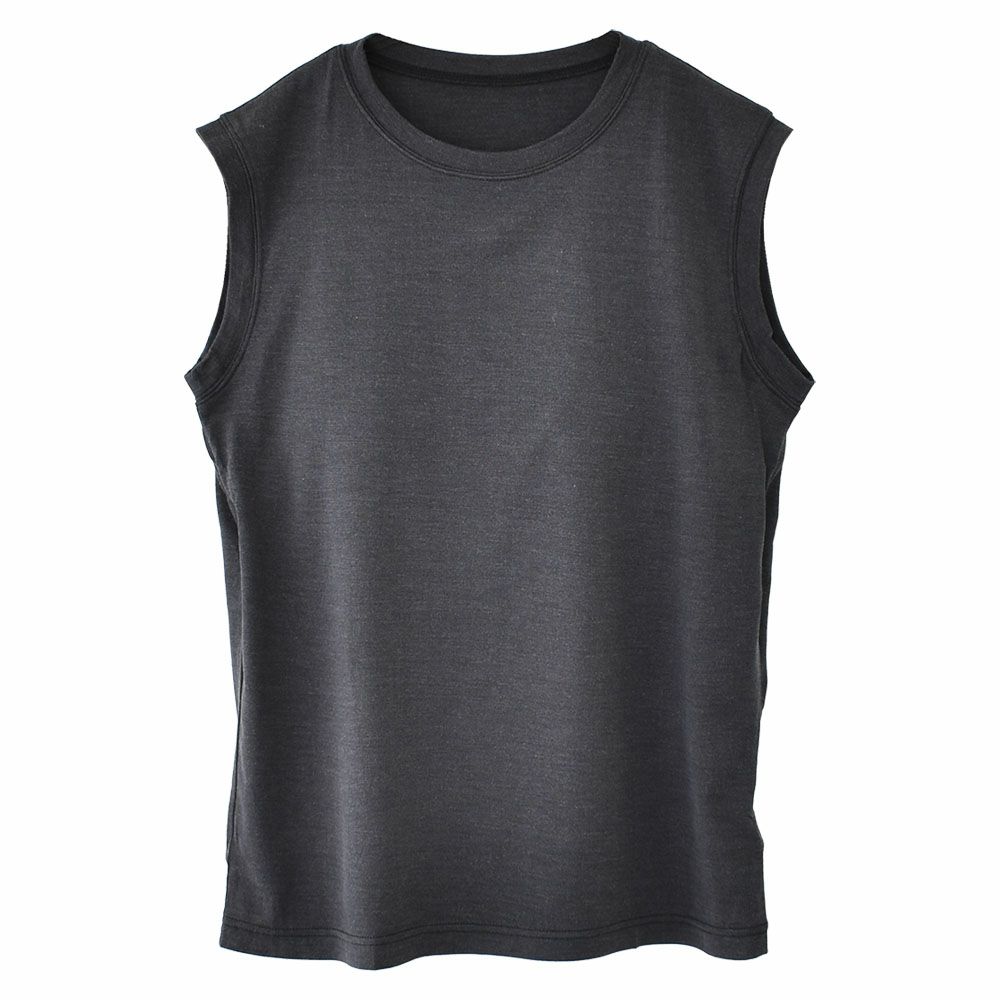 シルク100％ ソフトジャージー カップ付き タンクトップ クルーネック ゆるラク 日本製