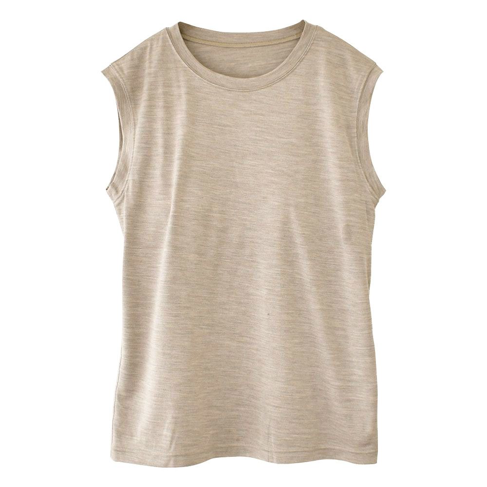 シルク100％ ソフトジャージー カップ付き タンクトップ クルーネック ゆるラク 日本製