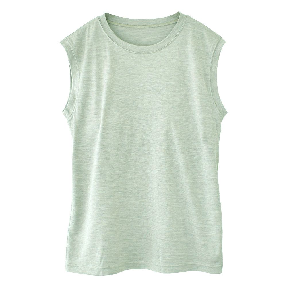 シルク100％ ソフトジャージー カップ付き タンクトップ クルーネック ゆるラク 日本製