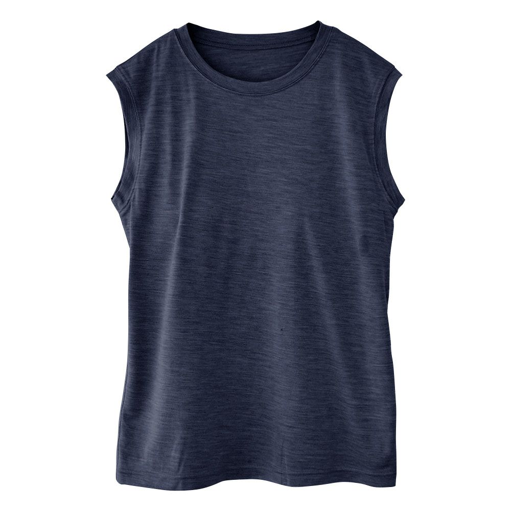 シルク100％ ソフトジャージー カップ付き タンクトップ クルーネック ゆるラク 日本製