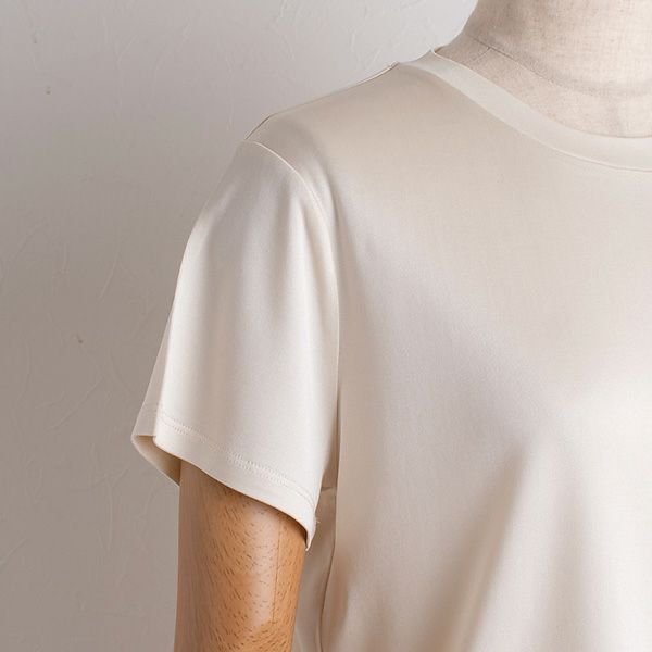 シルク100% 正絹スムース140g クルーネック 半袖Tシャツ 