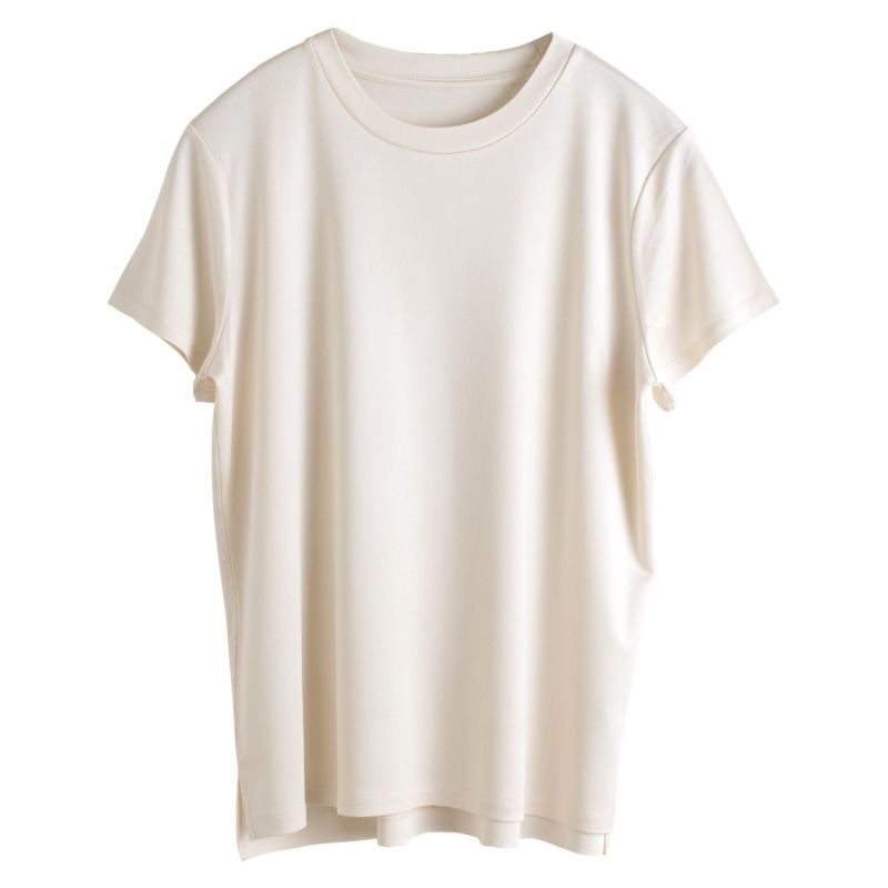 シルク100% 正絹スムース140g クルーネック 半袖Tシャツ 