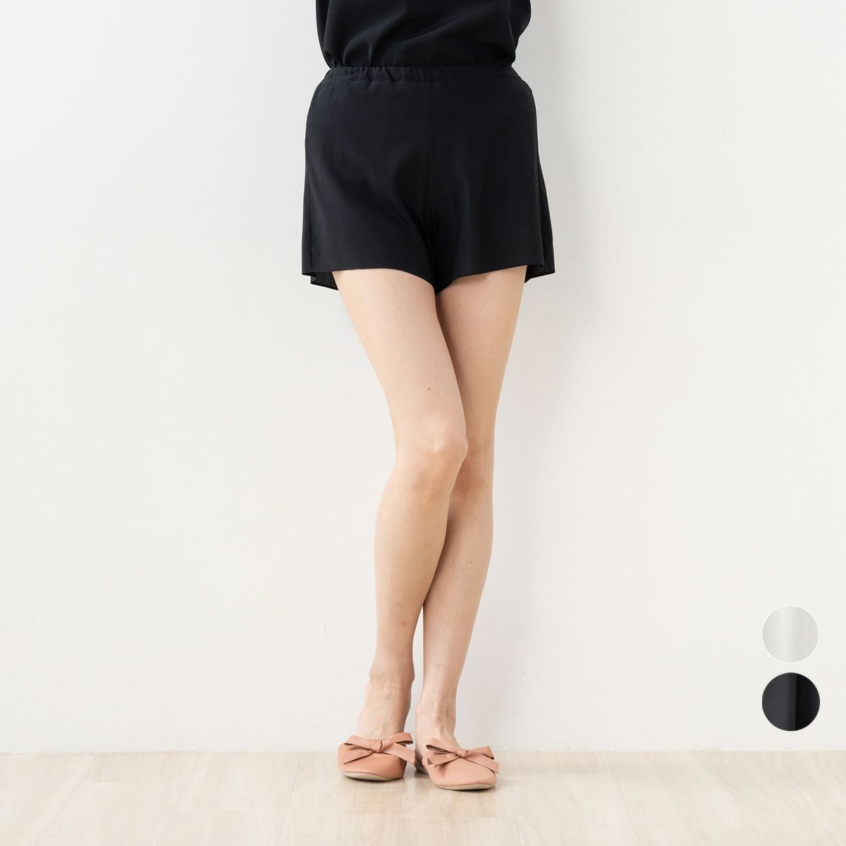 シルク クレープデシン ストレッチ タップパンツ 日本製