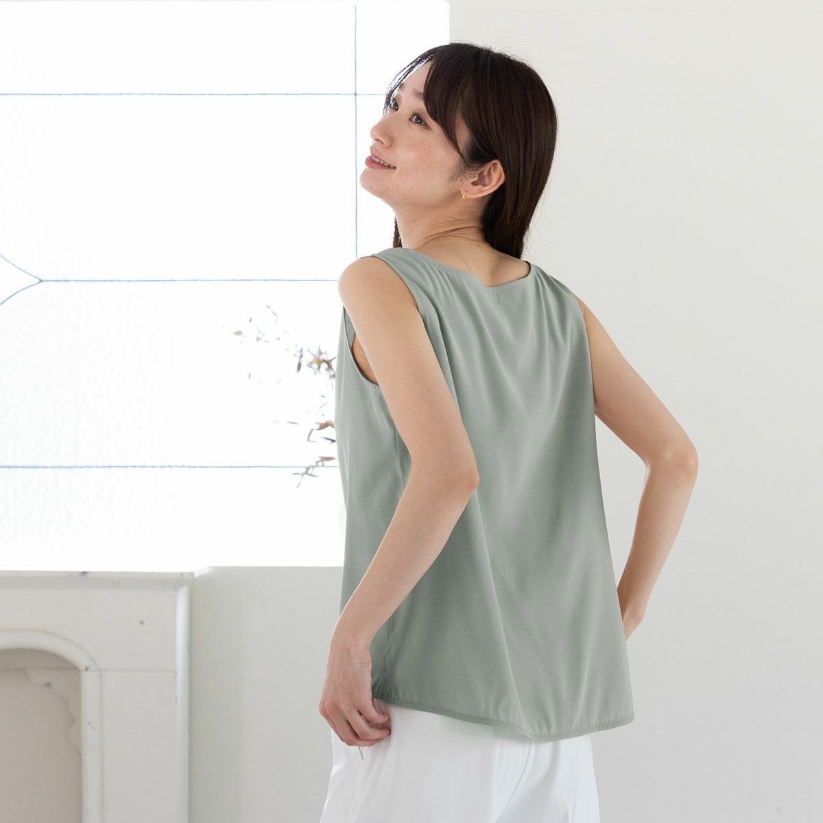 シルクサテンストレッチ タンクトップ 19匁