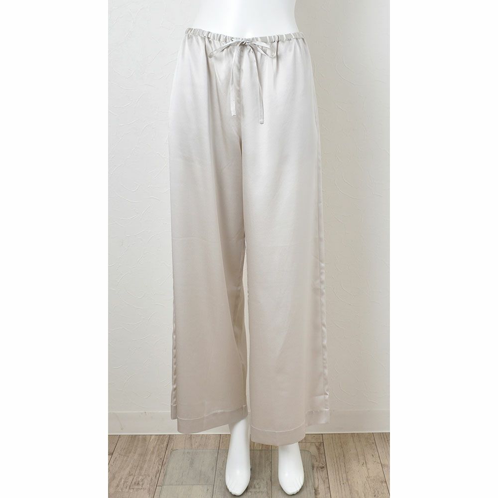 シルクサテンストレッチ ワイドパンツ 19匁