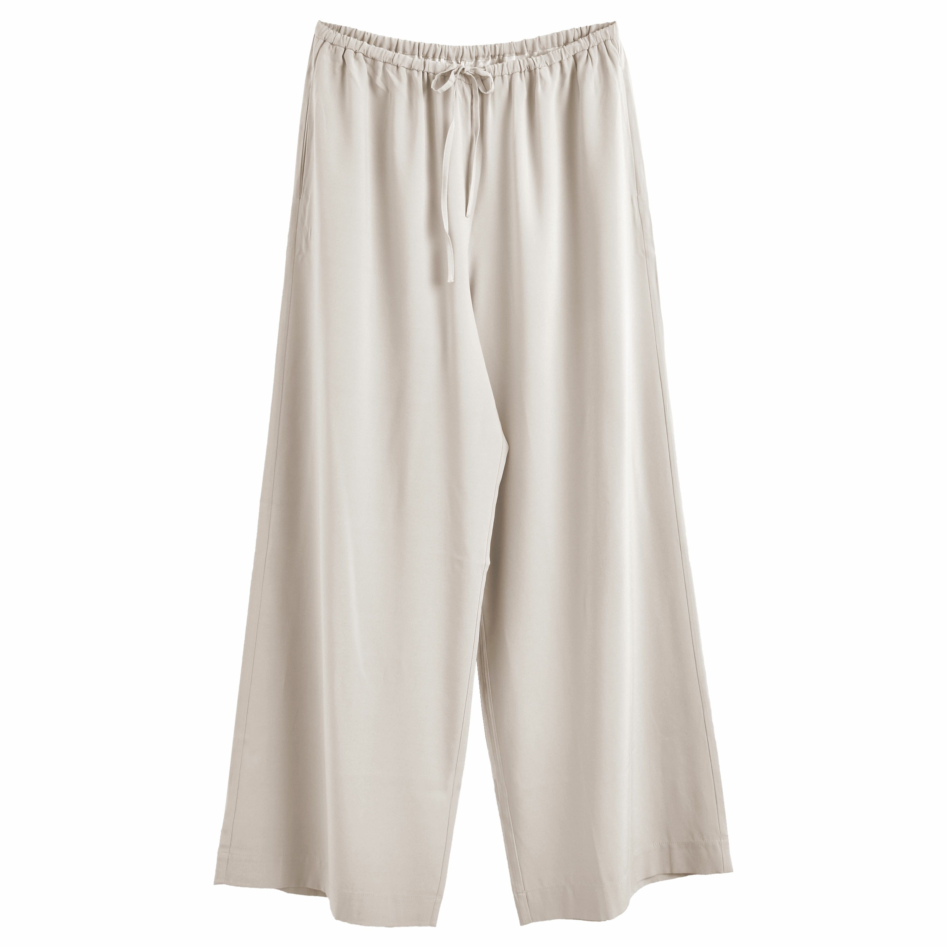 シルクサテンストレッチ ワイドパンツ 19匁