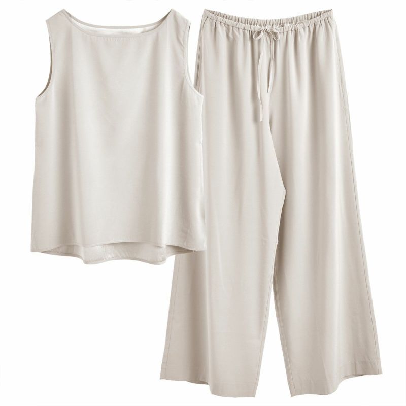 シルクサテンストレッチ パジャマ 上下セット