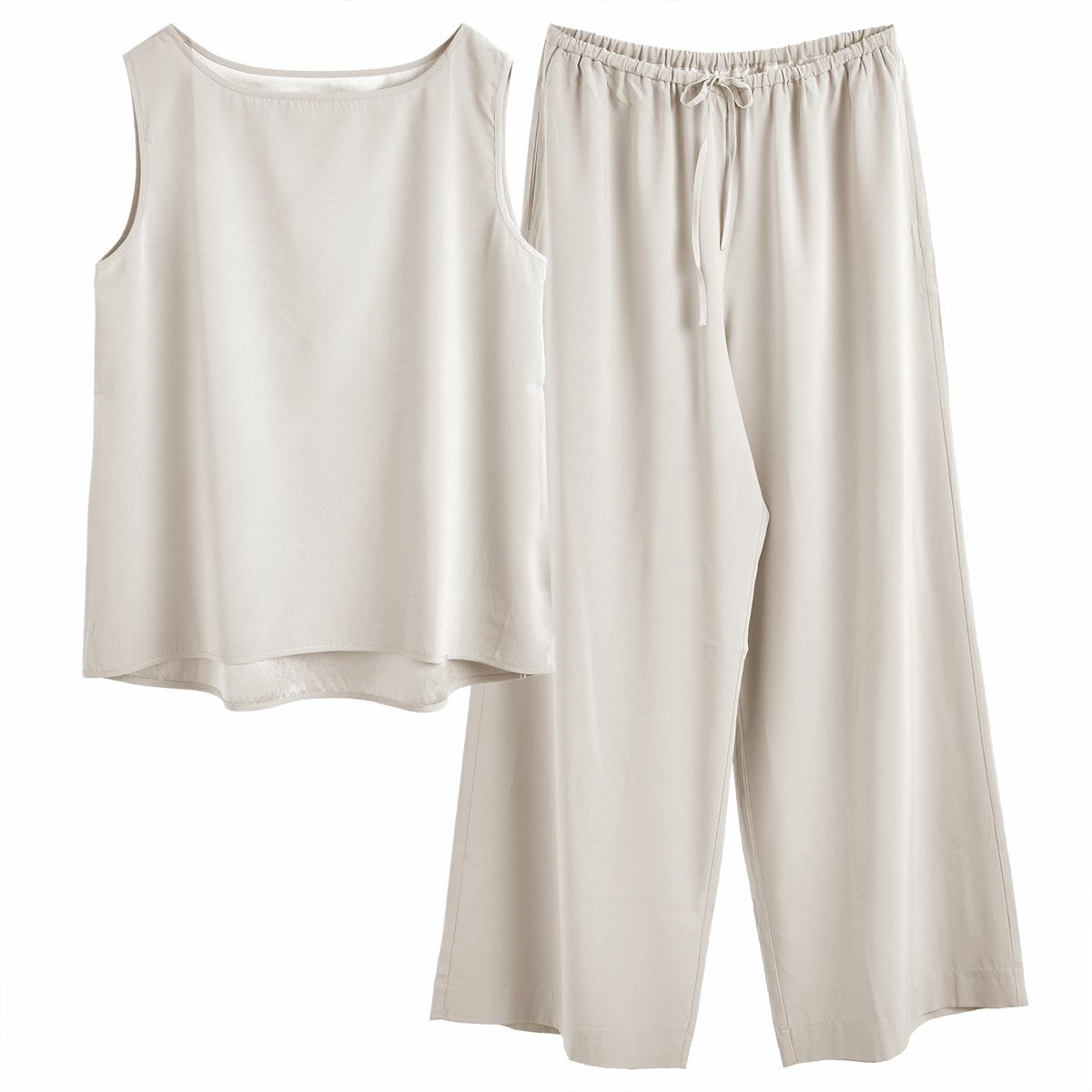 シルクサテンストレッチ パジャマ 上下セット