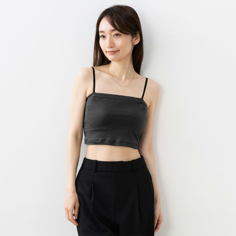  シルク ブラトップ クロップド丈 ストレッチ ソフトベア天竺 日本製