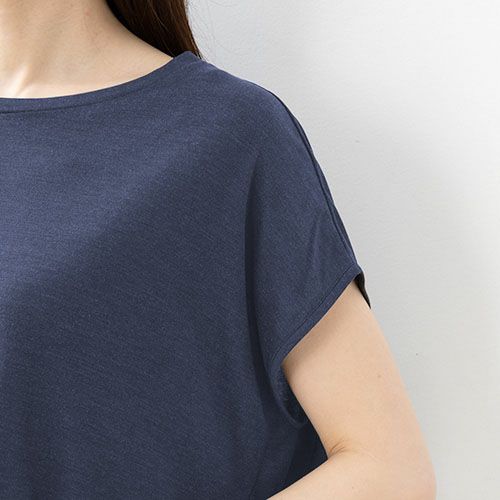 シルク100% ソフトジャージー パジャマ 上下セット フレンチ袖トップスとガウチョパンツ 日本製