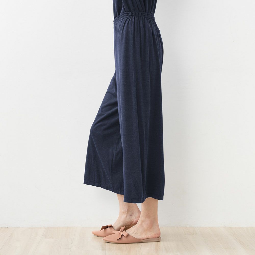 シルク100% ソフトジャージー パジャマ 上下セット フレンチ袖トップスとガウチョパンツ 日本製