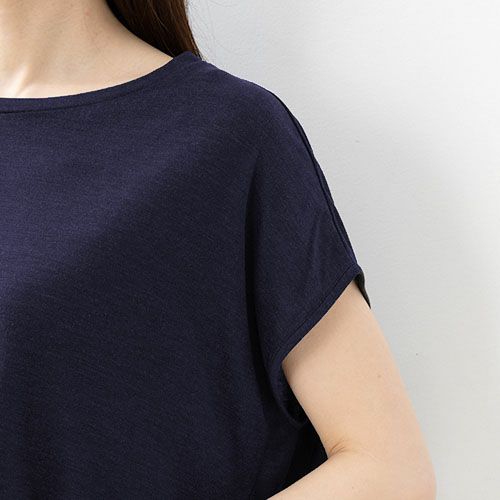 シルク100% ジャージー フレンチ袖トップス 日本製