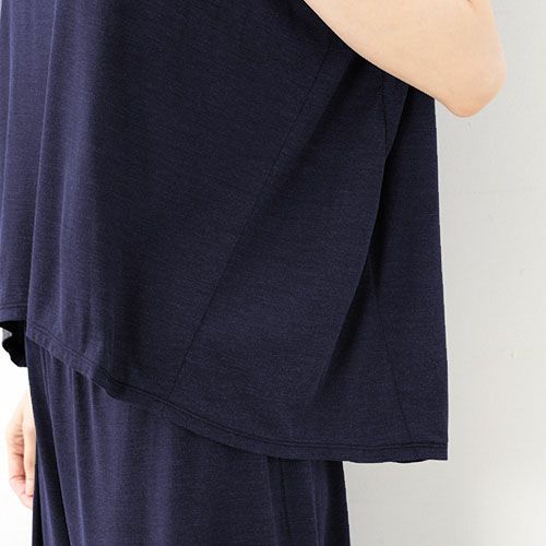 シルク100% ジャージー フレンチ袖トップス 日本製